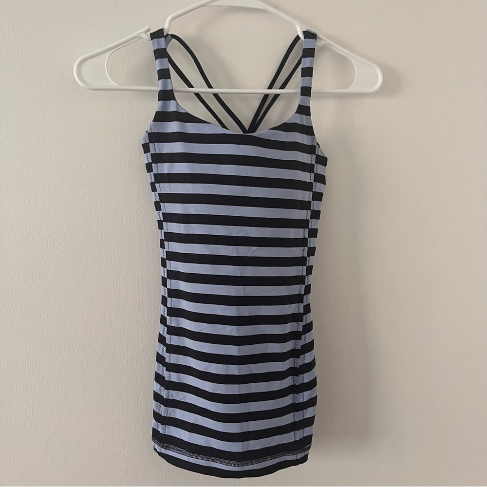 lululemon athletica Striped Free to Be Racerback Workout Tank Size 2